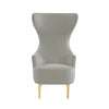 Julia Grey Velvet Channel Tufted Wingback Chair By Inspire Me! Home Decor Model: TOV-IHS68510