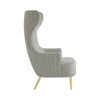 Julia Grey Velvet Channel Tufted Wingback Chair By Inspire Me! Home Decor Model: TOV-IHS68510