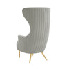 Julia Grey Velvet Channel Tufted Wingback Chair By Inspire Me! Home Decor Model: TOV-IHS68510