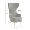 Julia Grey Velvet Channel Tufted Wingback Chair By Inspire Me! Home Decor Model: TOV-IHS68510