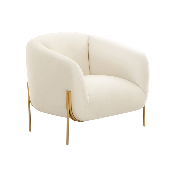 Kandra Cream Velvet Accent Chair by Inspire Me! Home Decor Model: TOV-IHS68627