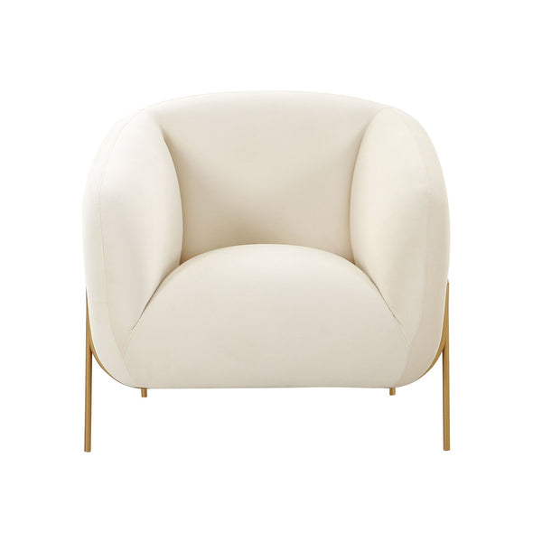 Kandra Cream Velvet Accent Chair by Inspire Me! Home Decor Model: TOV-IHS68627