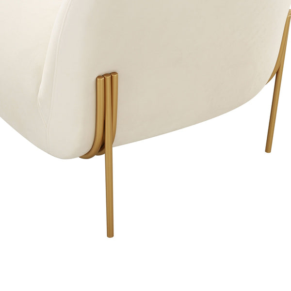 Kandra Cream Velvet Accent Chair by Inspire Me! Home Decor Model: TOV-IHS68627