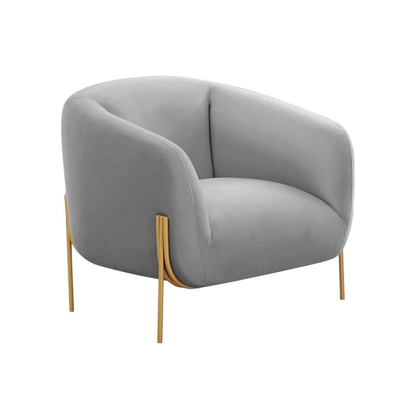 Kandra Grey Velvet Accent Chair by Inspire Me! Home Decor Model: TOV-IHS68628