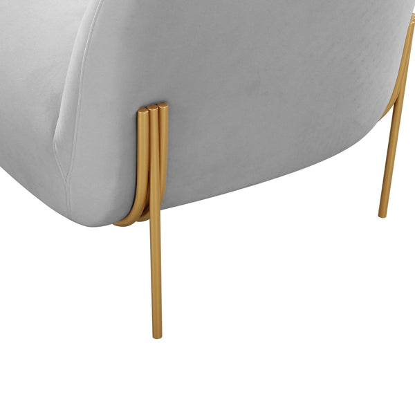 Kandra Grey Velvet Accent Chair by Inspire Me! Home Decor Model: TOV-IHS68628