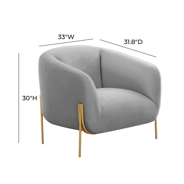Kandra Grey Velvet Accent Chair by Inspire Me! Home Decor Model: TOV-IHS68628