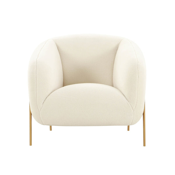 Kandra Cream Shearling Accent Chair by Inspire Me! Home Decor Model: TOV-IHS68629