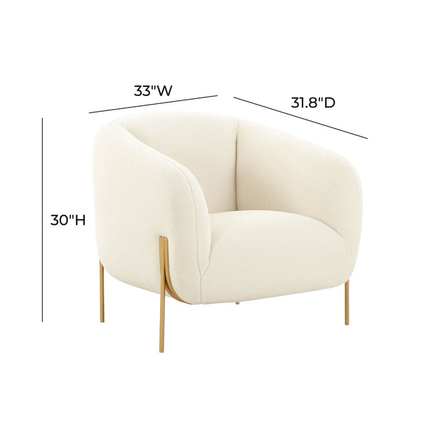 Kandra Cream Shearling Accent Chair by Inspire Me! Home Decor Model: TOV-IHS68629