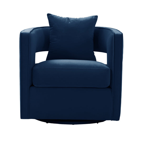 Kennedy Navy Textured Velvet Swivel Chair Model: TOV-L6124