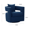 Kennedy Navy Textured Velvet Swivel Chair Model: TOV-L6124