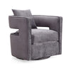 Kennedy Grey Textured Velvet Swivel Chair Model: TOV-L6125