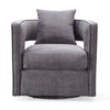 Kennedy Grey Textured Velvet Swivel Chair Model: TOV-L6125