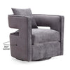 Kennedy Grey Textured Velvet Swivel Chair Model: TOV-L6125