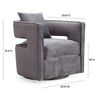 Kennedy Grey Textured Velvet Swivel Chair Model: TOV-L6125
