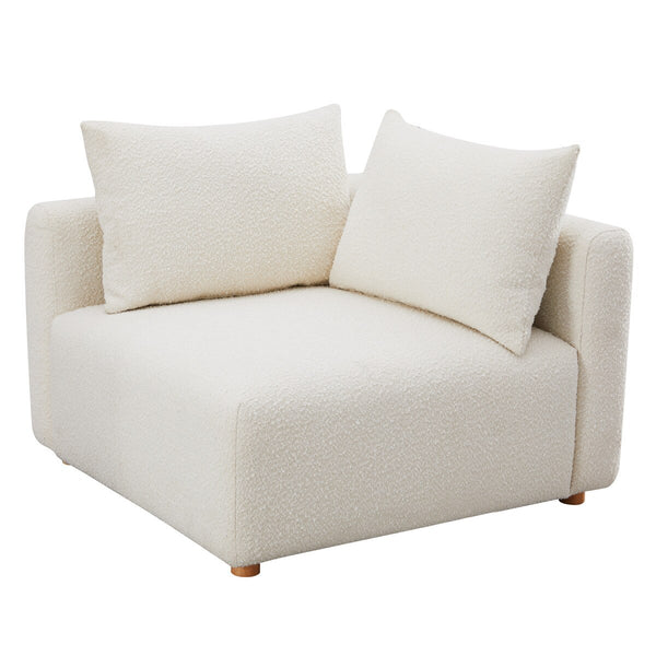 Hangover Cream Performance Boucle Modular Corner Chair Model: TOV-L68787-C