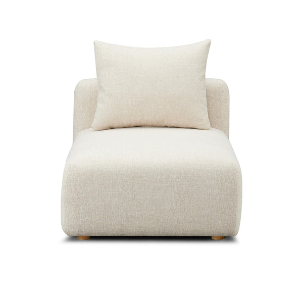 Hangover Cream Heavy Textured Fabric Modular Armless Chair Model: TOV-L69242-AC