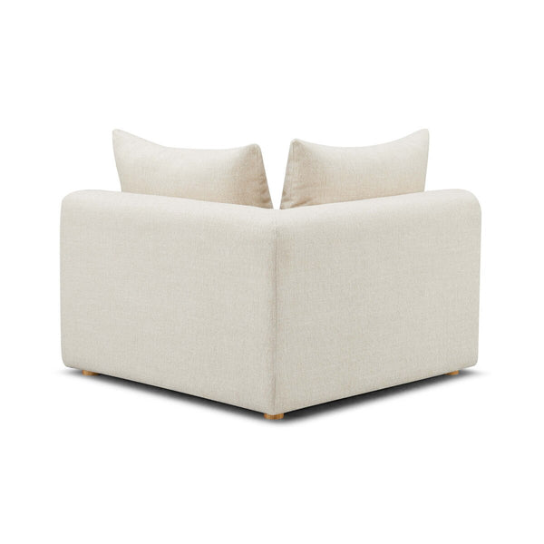 Hangover Cream Heavy Textured Fabric Modular Corner Chair Model: TOV-L69242-C