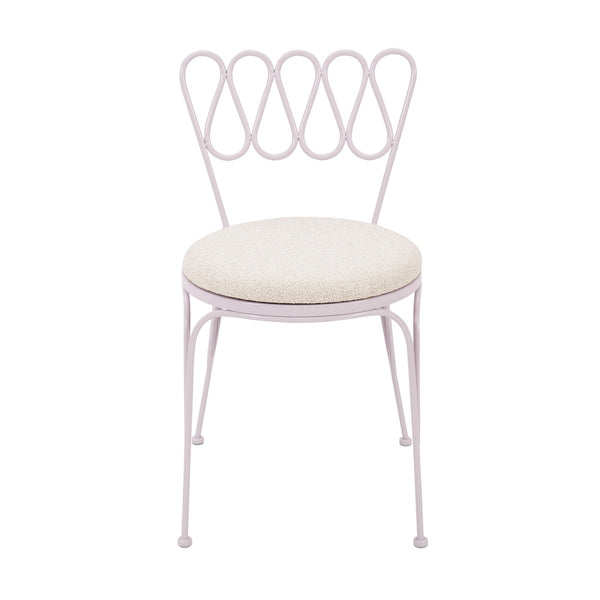 Erica Pink Wrought Iron Outdoor Chair Model: TOV-O18666