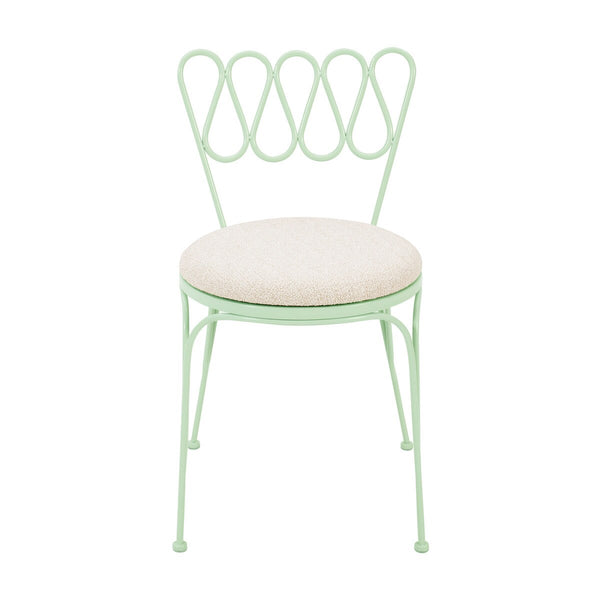 Erica Mint Green Wrought Iron Outdoor Chair Model: TOV-O18667