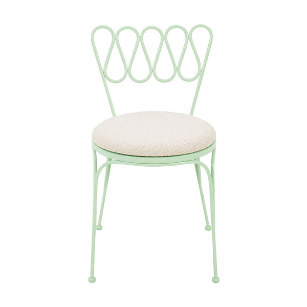 Erica Mint Green Wrought Iron Outdoor Chair Model: TOV-O18667