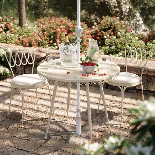 Erica Cream Wrought Iron Outdoor Chair Model: TOV-O18668