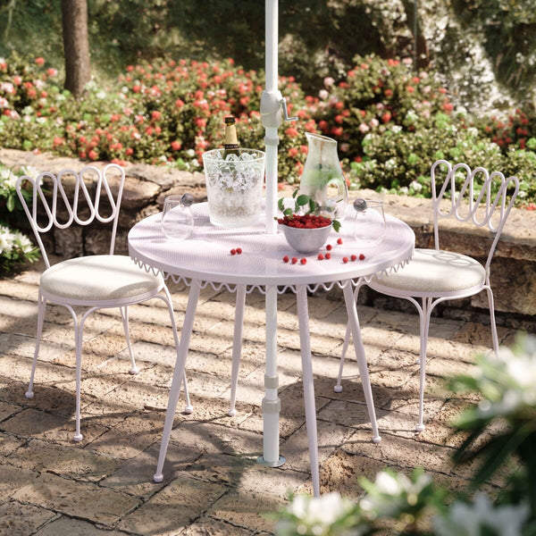 Erica Pink Wrought Iron Outdoor Cafe Table Model: TOV-O18669