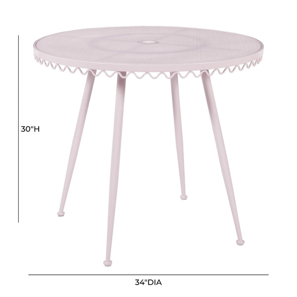 Erica Pink Wrought Iron Outdoor Cafe Table Model: TOV-O18669
