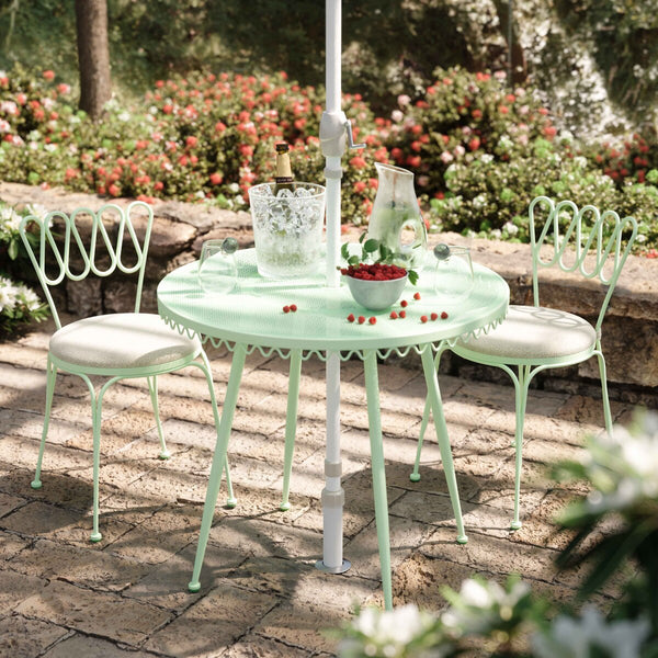 Erica Mint Green Wrought Iron Outdoor Cafe Table Model: TOV-O18670