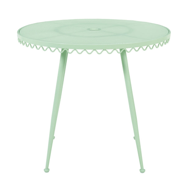 Erica Mint Green Wrought Iron Outdoor Cafe Table Model: TOV-O18670