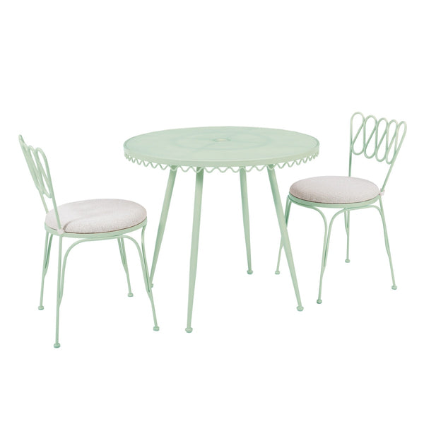Erica Mint Green Wrought Iron Outdoor Cafe Table Model: TOV-O18670
