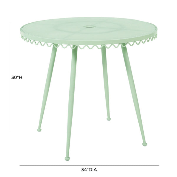 Erica Mint Green Wrought Iron Outdoor Cafe Table Model: TOV-O18670