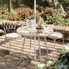 Erica Cream Wrought Iron Outdoor Cafe Table Model: TOV-O18671