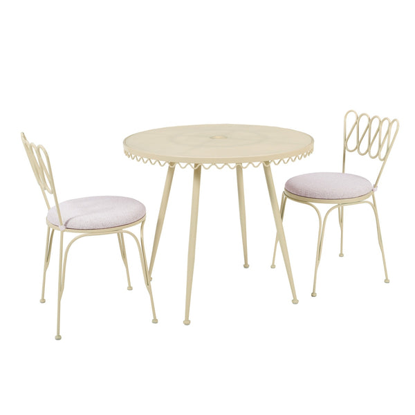 Erica Cream Wrought Iron Outdoor Cafe Table Model: TOV-O18671