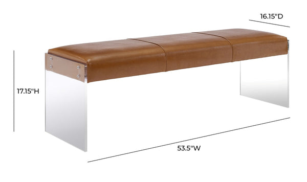 Envy Brown Performane Vegan Leather and Acrylic Bench Model: TOV-O28