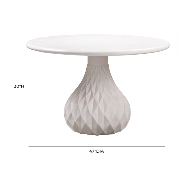Tulum Ivory Concrete Indoor / Outdoor 47" Round Dining Table Model: TOV-O44067