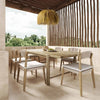 Gata Light Teak Outdoor 87" Rectangular Dining Table Model: TOV-O54272