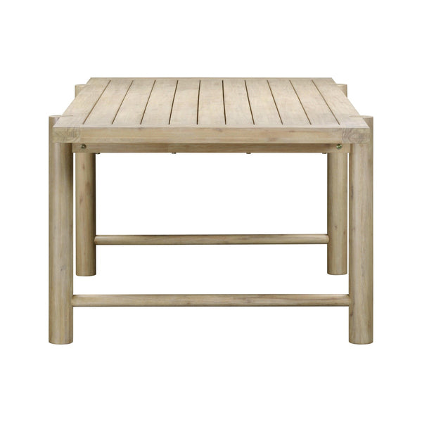 Gata Light Teak Outdoor 87" Rectangular Dining Table Model: TOV-O54272