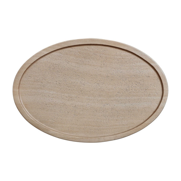 Eclipse Textured Faux Travertine Indoor / Outdoor Side Table Model: TOV-O54274