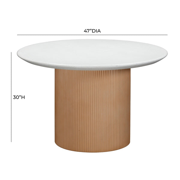 Rose Faux Terrazzo and Terracotta Concrete Indoor / Outdoor 47" Round Dining Table Model: TOV-O54279