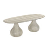 Smooch Faux Travertine Indoor / Outdoor 87" Oval Dining Table Model: TOV-O54286