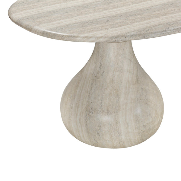 Smooch Faux Travertine Indoor / Outdoor 87" Oval Dining Table Model: TOV-O54286
