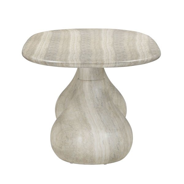 Smooch Faux Travertine Indoor / Outdoor 87" Oval Dining Table Model: TOV-O54286