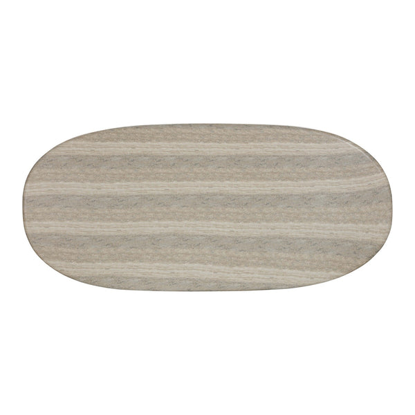 Smooch Faux Travertine Indoor / Outdoor 87" Oval Dining Table Model: TOV-O54286