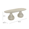Smooch Faux Travertine Indoor / Outdoor 87" Oval Dining Table Model: TOV-O54286