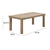 Cassie Natural Outdoor 75" Rectangular Dining Table Model: TOV-O54292
