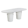 Margot Light Grey Faux Plaster Indoor / Outdoor Concrete 83" Oval Dining Table Model: TOV-O54297