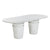 Margot Light Grey Faux Plaster Indoor / Outdoor Concrete 83" Oval Dining Table Model: TOV-O54297