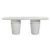 Margot Light Grey Faux Plaster Indoor / Outdoor Concrete 83" Oval Dining Table Model: TOV-O54297