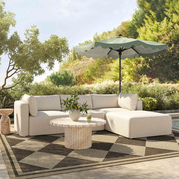 Hangover Cream Modular Outdoor Armless Chair Model: TOV-O54453