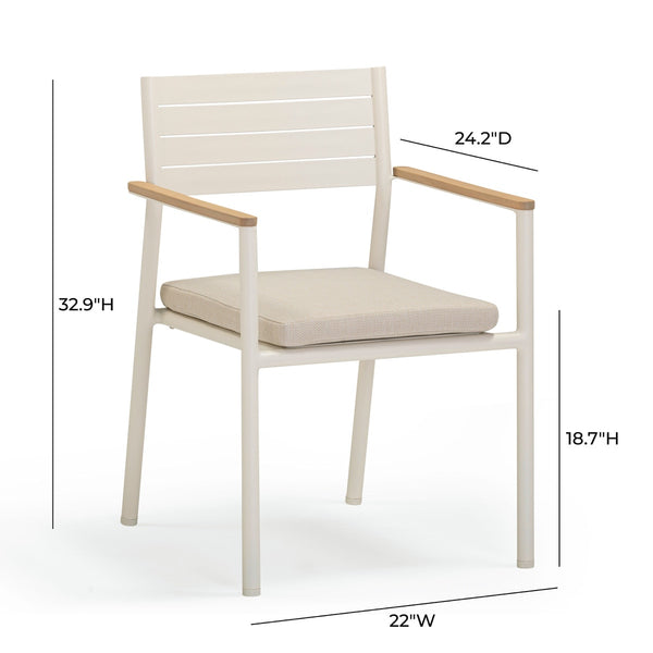 Sardinia Cream Outdoor Dining Chair - Set of 2 Model: TOV-O54461